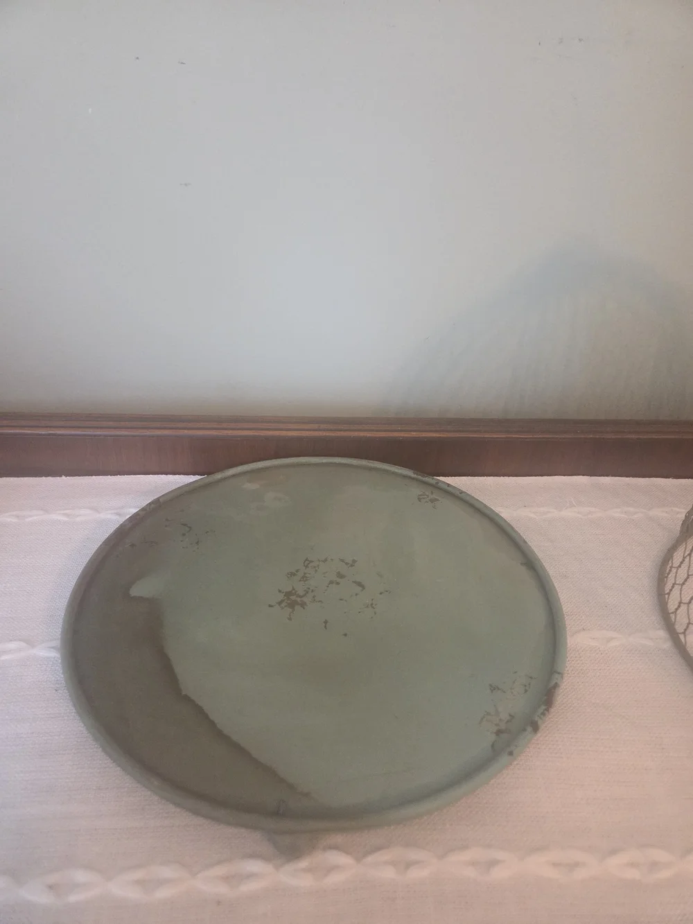 Decorative  Farmhouse Wire Dome Cloche - Pale Sage Green